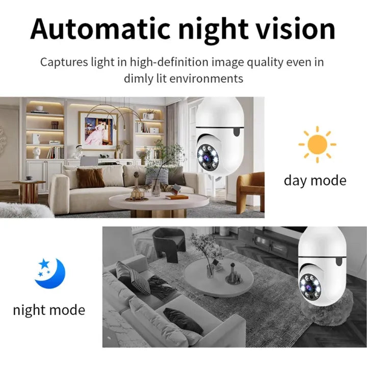 WiFi Smart Security Camera – Wireless CCTV Bulb Socket Camera for Home & Office