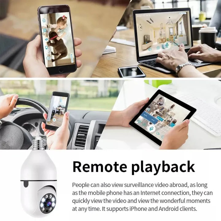 WiFi Smart Security Camera – Wireless CCTV Bulb Socket Camera for Home & Office