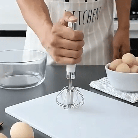 2 Pcs Premium Quality Automatic Stainless Steel Hand Pressure Whisk Mixer