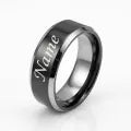 Customized Black Name Ring – Stainless Steel, Free Engraving & Gift Box