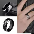 Customized Black Name Ring – Stainless Steel, Free Engraving & Gift Box