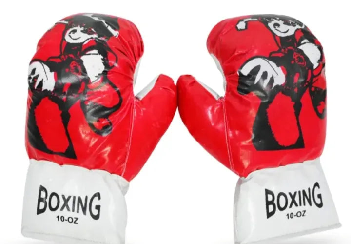 Kids Boxing Gloves & Punching Bag Set – Colorful Character Design, Ages 3–6