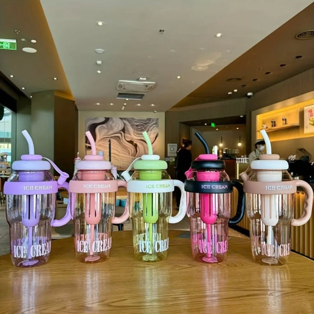 1300ML Cute Detox Water Bottle | Leakproof Straw Tumbler