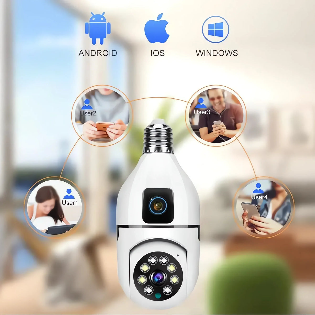 WiFi Smart Security Camera – Wireless CCTV Bulb Socket Camera for Home & Office