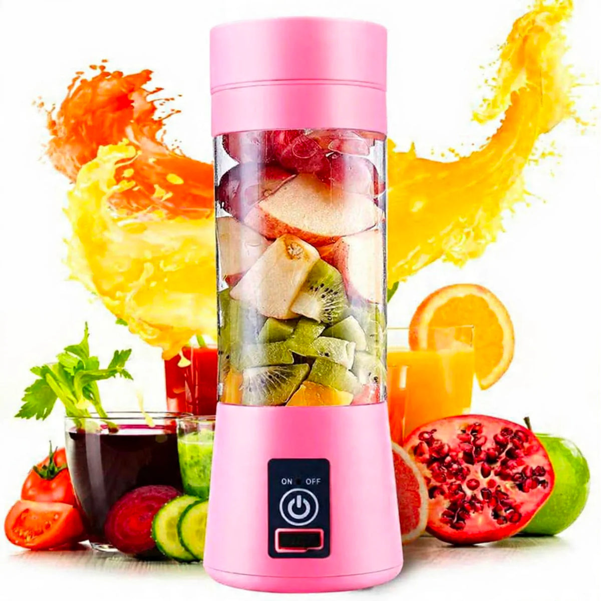 USB Rechargeable Portable Juicer Blender – 6-Blade Mini Personal Blender, 380ml Electric Smoothie & Fruit Mixer